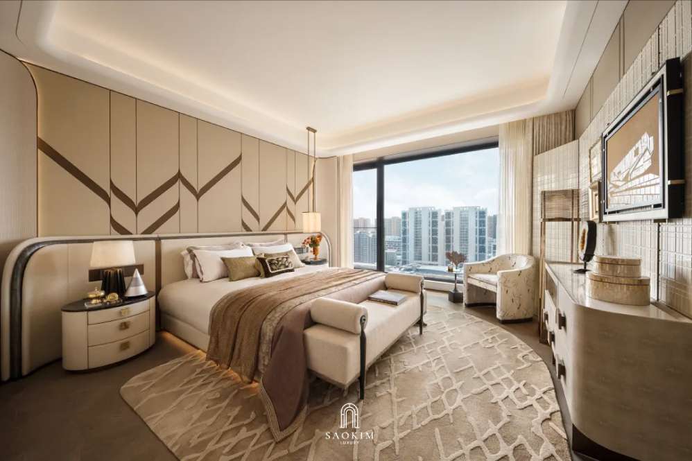 Thiết kế phòng ngủ master penthouse phong cách Contemporary art deco - Khi gu sống được kể bằng ngôn ngữ của chất liệu